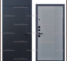 Входная дверь СЛИМ с фрамугой Чёрный софт / Светло-серый 110 мм Россия - Двери входные в Краснодаре